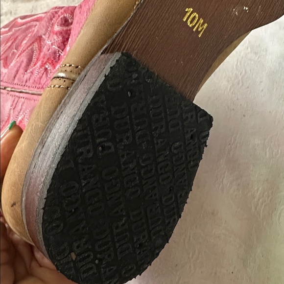 Cowboy Boots Leather Durango Pink Brown Women's Sz 10 - Picture 11 of 12